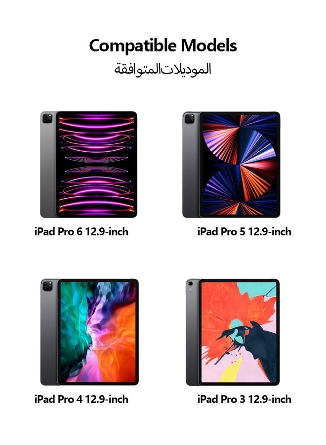 نُوِيق واقي شاشة مغناطيسي بملمس الورق لأجهزة iPad Pro 6/5/4/3 مقاس 12.9 بوصة (2018-2022)، للكتابة والرسم كما لو كنت تكتب على الورق، قابل للفصل وإعادة الاستخدام، متوافق مع الأفلام المقواة، مضاد للوهج - Image 2